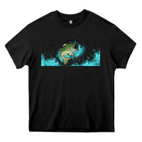 Black jumping bass fishing 16oz libbey cup Heavy Core Tee - HRA Design Shop