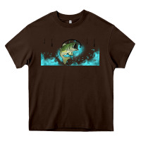 Chocolate Brown jumping bass fishing 16oz libbey cup Heavy Core Tee - HRA Design Shop