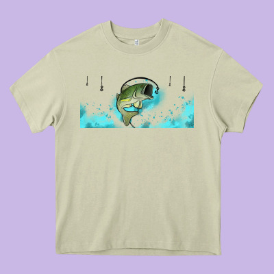 Jumping Bass Fishing 16oz Libbey Cup Heavy Core Tee Designed By Hra Design Shop