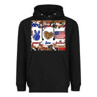 Black peace love america Heavyweight Hoodie - TumblerDesignByShophia