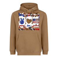 Toasted Coconut peace love america Heavyweight Hoodie - TumblerDesignByShophia
