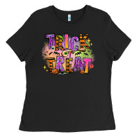 Black Trick or treat Ladies Tee - RanaPortraitStore