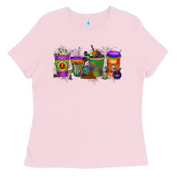 Bubblegum Pink Halloween Coffee Drink Ladies Tee - RacoonDesign