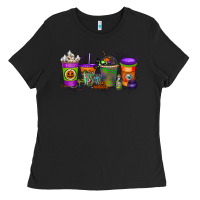 Black Halloween Coffee Drink Ladies Tee - RacoonDesign
