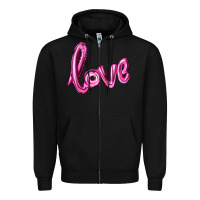 Black valentine's day love balloon Zipper Hoodie - RanaPortraitStore
