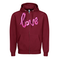 Burgundy valentine's day love balloon Zipper Hoodie - RanaPortraitStore