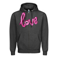 Charcoal Heather valentine's day love balloon Zipper Hoodie - RanaPortraitStore