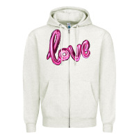 Oatmeal Heather valentine's day love balloon Zipper Hoodie - RanaPortraitStore
