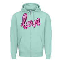 Seafoam valentine's day love balloon Zipper Hoodie - RanaPortraitStore