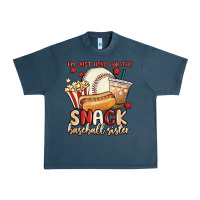 Midnight Navy i'm just here for the snack baseball sister Urban Heavy Tee - MaliasSmallBusiness