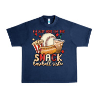 Navy i'm just here for the snack baseball sister Urban Heavy Tee - MaliasSmallBusiness