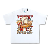 White i'm just here for the snack baseball sister Urban Heavy Tee - MaliasSmallBusiness