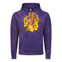 Cloud Purple Childhood Cancer diva yellow ribbon Vintage Hoodie - NancyCooperArtShop