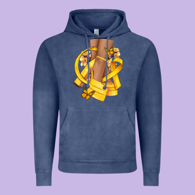 Childhood Cancer Diva Yellow Ribbon Vintage Hoodie Designed By Nancycooperartshop