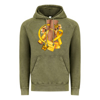 Vintage Olive Childhood Cancer diva yellow ribbon Vintage Hoodie - NancyCooperArtShop