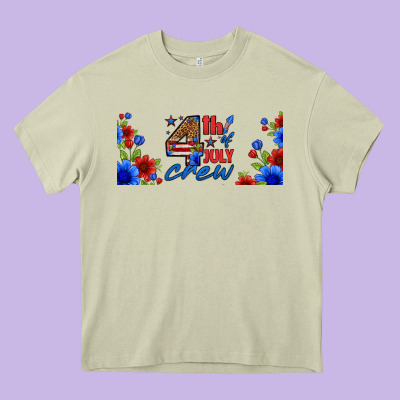 Floral 4th Of July Crew 16oz Libbey Cup Heavy Core Tee Designed By Hra Design Shop