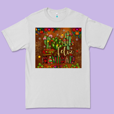 Feliz Navidad Cactus Premium Tee Designed By Jahusdesignshop