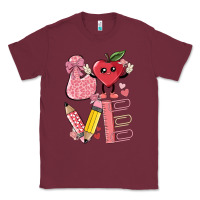 Burgundy love teacher Classic Tee - MaliasSmallBusiness