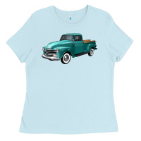 Baby Blue western truck left 34 view Ladies Tee - FaDigitalArtStudio