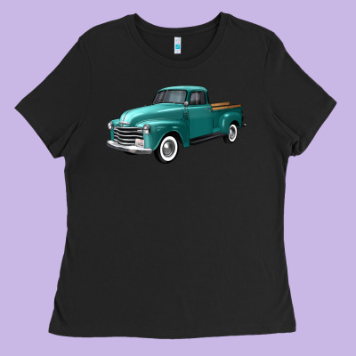 Western Truck Left 34 View Ladies Tee Designed By Fadigitalartstudio