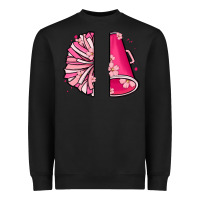 Black custom name cheerleader with megaphone Heavyweight Sweatshirt - MaliasSmallBusiness