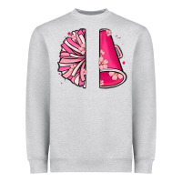 Heather Grey custom name cheerleader with megaphone Heavyweight Sweatshirt - MaliasSmallBusiness