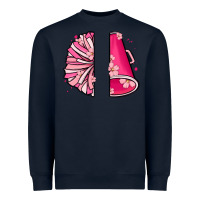 Navy custom name cheerleader with megaphone Heavyweight Sweatshirt - MaliasSmallBusiness