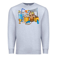 Heather Grey Volleyball coffee cups Premium Sweatshirt - HowdyJamesFarm