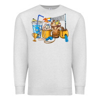 Oatmeal Heather Volleyball coffee cups Premium Sweatshirt - HowdyJamesFarm