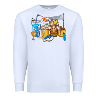 White Volleyball coffee cups Premium Sweatshirt - HowdyJamesFarm