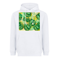 White monstera leaf Heavyweight Hoodie - TumblerDesignByShophia