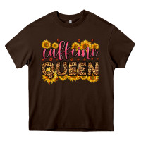Chocolate Brown caffeine queen Heavy Core Tee - HRA Design Shop