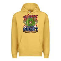 Antique Gold My heart is on that court Baseball Premium Hoodie - HowdyJamesFarm