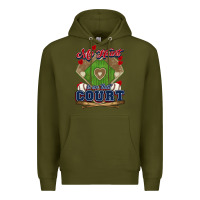 Army Green My heart is on that court Baseball Premium Hoodie - HowdyJamesFarm