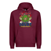 Burgundy My heart is on that court Baseball Premium Hoodie - HowdyJamesFarm