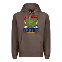 Coffee My heart is on that court Baseball Premium Hoodie - HowdyJamesFarm