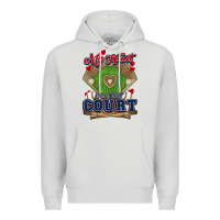 Dove Grey My heart is on that court Baseball Premium Hoodie - HowdyJamesFarm
