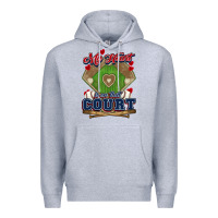 Heather Grey My heart is on that court Baseball Premium Hoodie - HowdyJamesFarm