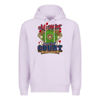 Lilac My heart is on that court Baseball Premium Hoodie - HowdyJamesFarm