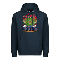 Navy My heart is on that court Baseball Premium Hoodie - HowdyJamesFarm