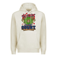 Oatmeal Heather My heart is on that court Baseball Premium Hoodie - HowdyJamesFarm