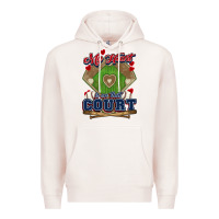 Pale Pink My heart is on that court Baseball Premium Hoodie - HowdyJamesFarm