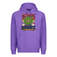Purple My heart is on that court Baseball Premium Hoodie - HowdyJamesFarm