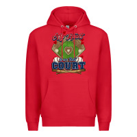 Red My heart is on that court Baseball Premium Hoodie - HowdyJamesFarm