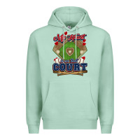 Seafoam My heart is on that court Baseball Premium Hoodie - HowdyJamesFarm