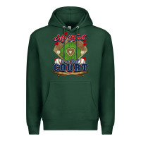 Sports Green My heart is on that court Baseball Premium Hoodie - HowdyJamesFarm