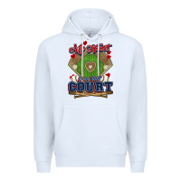 White My heart is on that court Baseball Premium Hoodie - HowdyJamesFarm