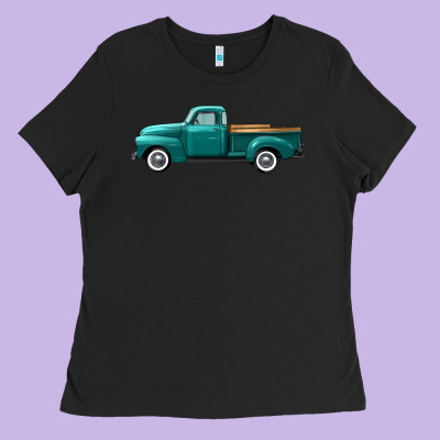 Western Truck Left Side View Ladies Tee Designed By Fadigitalartstudio