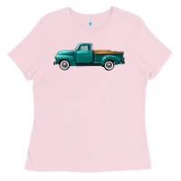 Bubblegum Pink western truck left side view Ladies Tee - FaDigitalArtStudio