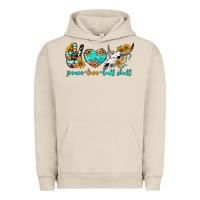Pigment French Oak peace love bull skull bbs Urban Hoodie - BundleAndBundleShop
